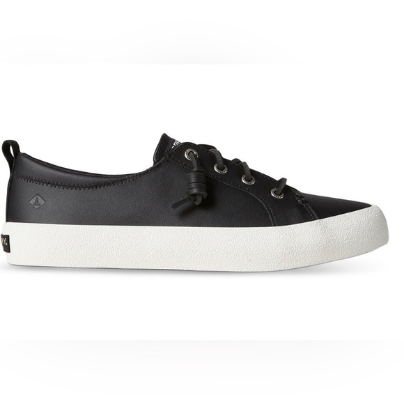 SPERRY CREST VIBE AP LEATHER BLACK SIZE 7 COLOR BLACK LEATHER NWT - Picture 1 of 9
